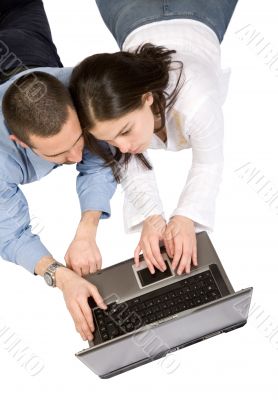 students on a laptop