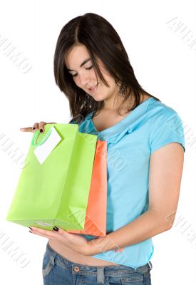 girl with shopping bags