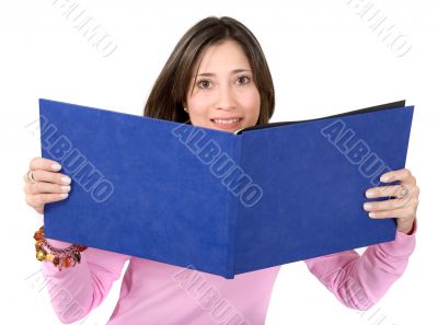 female student with a book