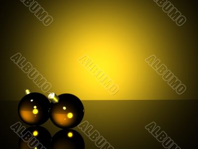 christmas balls in yellow