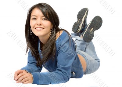 beautiful girl on the floor