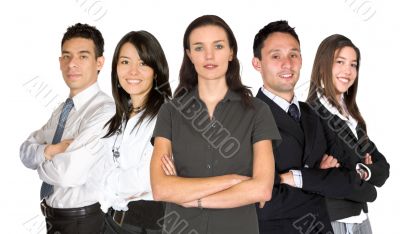 business woman and her team