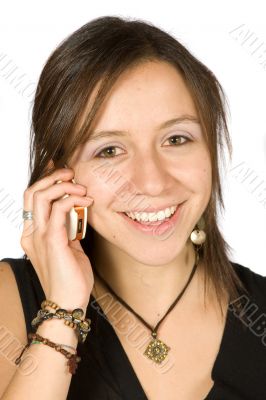 beautiful girl talking on the phone