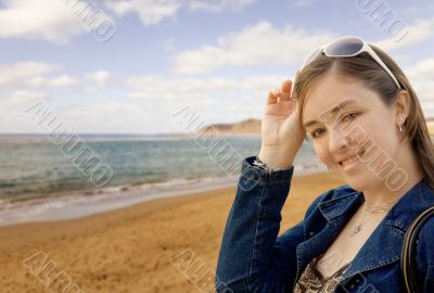 beautiful girl by the beach