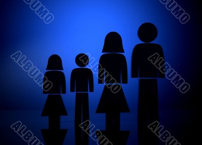 backlit family illustration