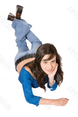 beautiful girl on the floor