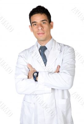 male doctor over white