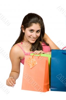 girl with shopping bags