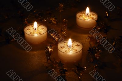 glowing christmas candles