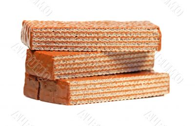 Wafers with chocolate and nut cream