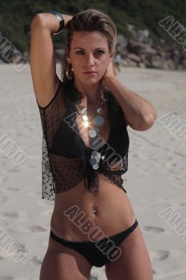 Model at the Beach