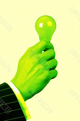 hand an electric lamp