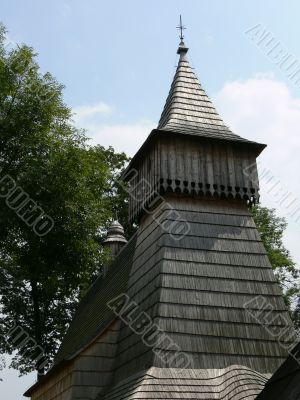 Wooden tower of church