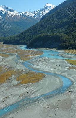 Mountain river high position view