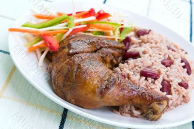 Jerk Chicken with Rice - Caribbean Style