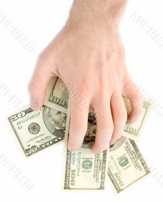 hand takes dollars