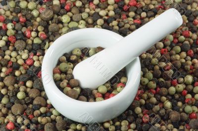 Mortar with Multicoloured Pepper