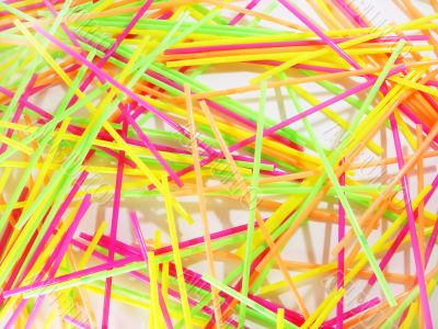 heap of color straws