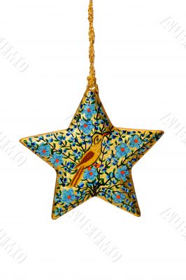 Isolated, Decorated Christmas Star with Clipping Path