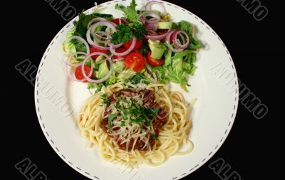 Spaghetti Bolognese And Salad