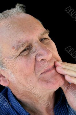 Cautious Senior Man