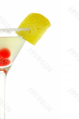 Cocktail with cherries detail