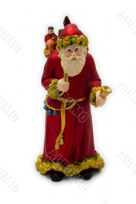 Santa Claus With Bell and Sack of GIfts