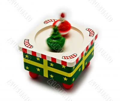 Dancing Santa Claus and Christmas Tree Music Box - Isolated