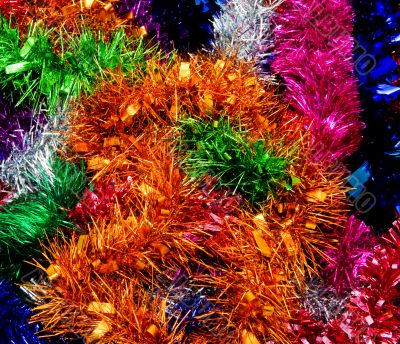 Rainbow Coloured Christmas Tinsel Texture