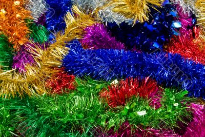 Rainbow Coloured Christmas Tinsel Texture