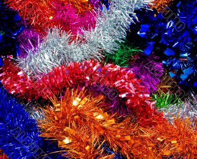 Rainbow Coloured Christmas Tinsel Texture