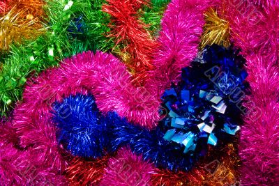 Rainbow Coloured Christmas Tinsel Texture