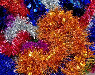 Rainbow Coloured Christmas Tinsel Texture