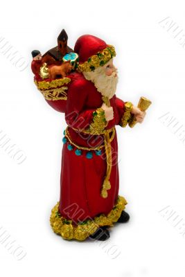 Santa Claus With Bell and Sack of GIfts