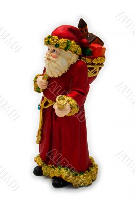 Santa Claus With Bell and Sack of GIfts