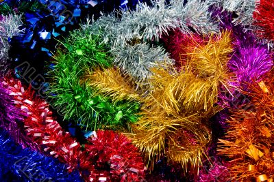 Rainbow Coloured Christmas Tinsel Texture