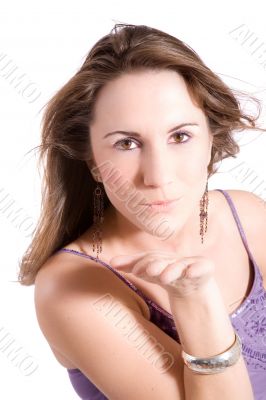 Blowing a kiss
