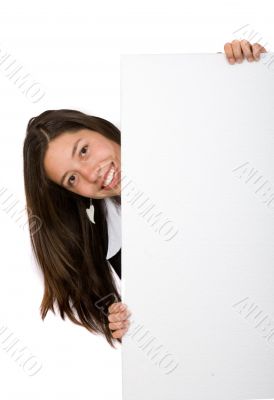business woman appearing on frame