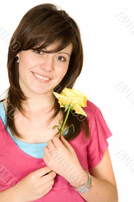 beautiful girl with flower