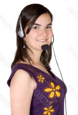girl with a headset