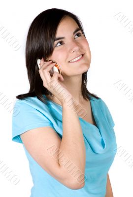 beautiful girl on a cellphone