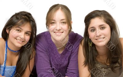 Beautiful girls over white