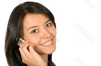 beautiful girl on a cellphone