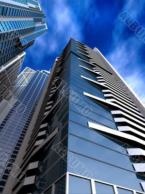 corporate buildings in perspective