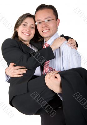 happy business couple