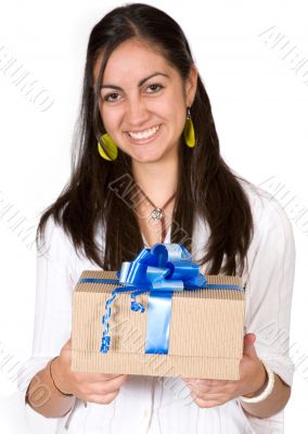 girl happy with her gift