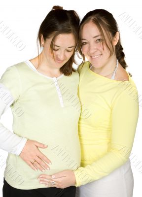 pregnant woman and her sister
