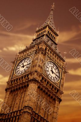 big ben at sunset