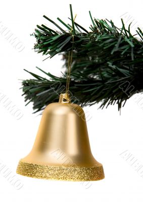 gold christmas bell