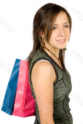beautiful girl with shopping bags